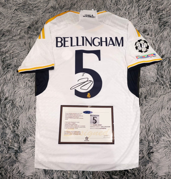 Jude Bellingham Signed Real Madrid Debut 23/24 Home Jersey Shirt - COA - Signature Version