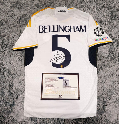 Jude Bellingham Signed Real Madrid Debut 23/24 Home Jersey Shirt - COA - Signature Version