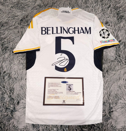 Jude Bellingham Signed Real Madrid Debut 23/24 Home Jersey Shirt - COA - Signature Version