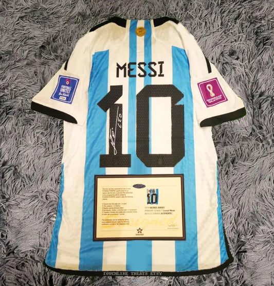 Lionel Messi Signed Argentina 21/22 Home Jersey Shirt - COA - Signature Version