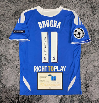 Didier Drogba Signed Chelsea 11/12 Home Jersey Shirt - COA - Signature Version