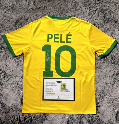 Pele Signed Brazil 1970 Jersey Shirt - COA - Signature Version